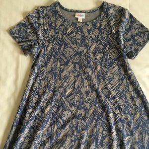 Lularoe XS Carly blue/white
